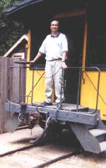 Daniel Fuentz on the back of a train, 2003
