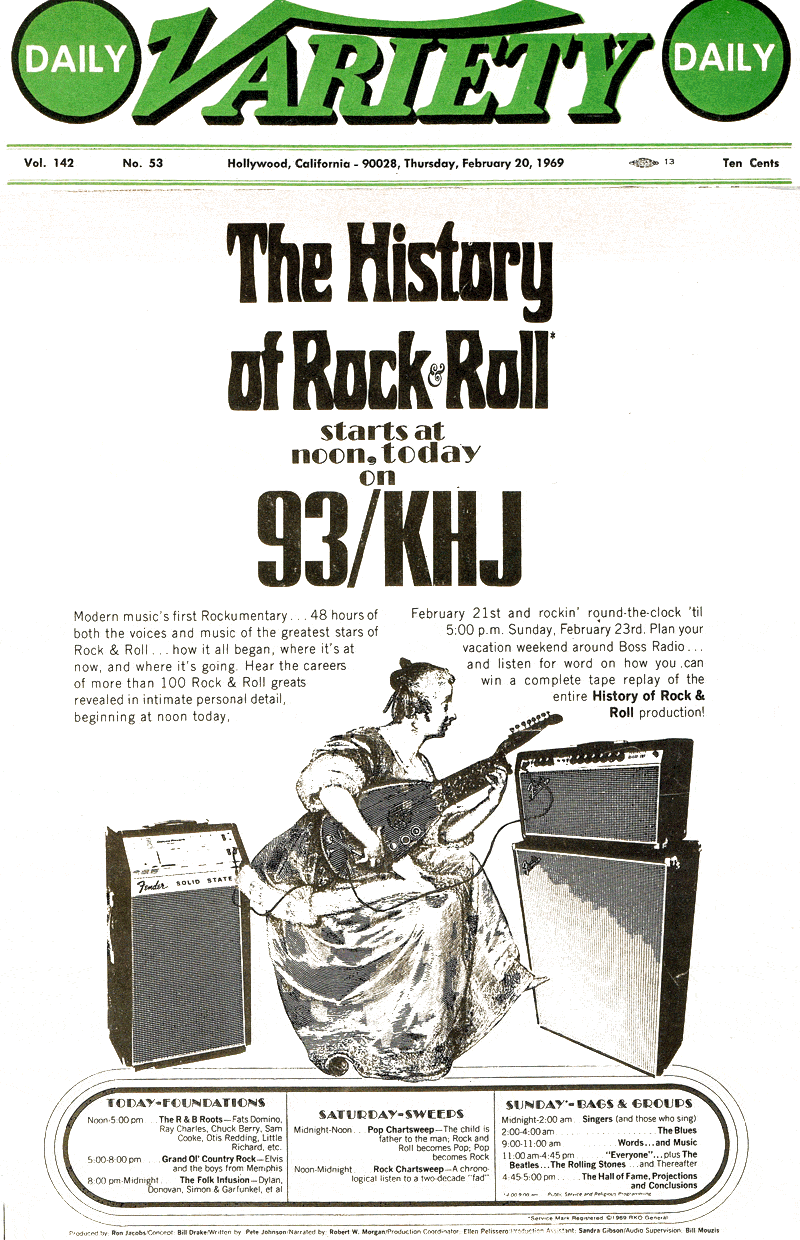 Newspaper Ad for The Original History of Rock and Roll