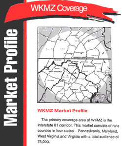 WKMZ Coverage Map